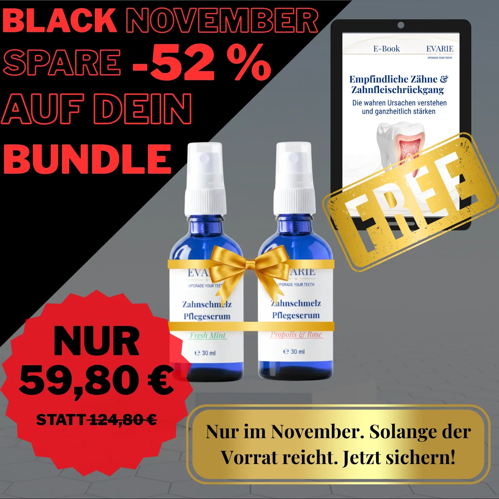 Dual Action Bundle - Zahnschmelz Pflegeseren + gratis E-Book